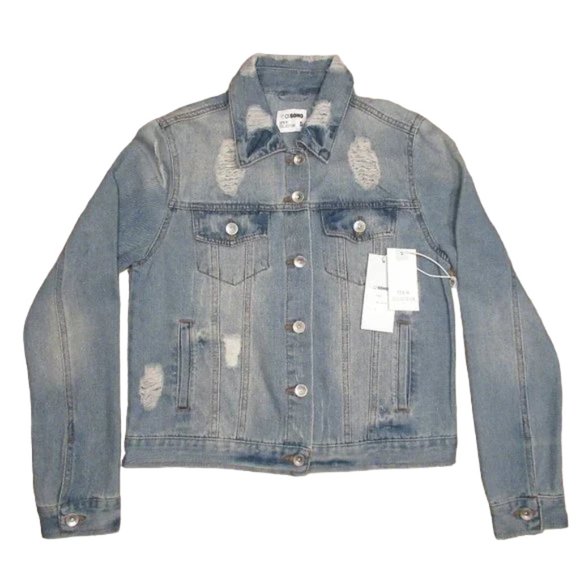 Ci Sono Jackets & Blazers - CI Sono Womens Distressed Denim Jacket, New, Size - S
